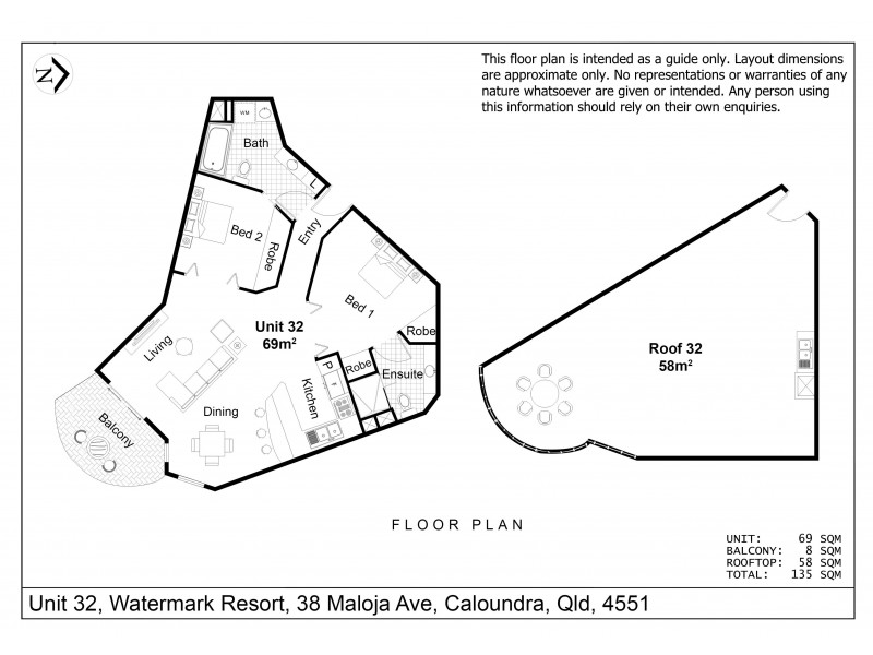 32/38 Maloja Ave – Watermark Apartments, Caloundra QLD 4551 Floorplan
