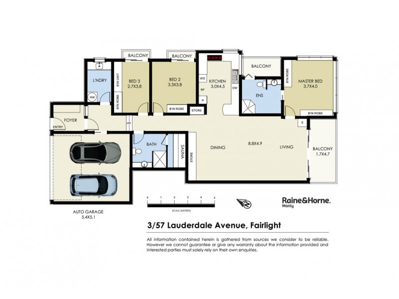 3/57 Lauderdale Avenue, Fairlight NSW 2094 Floorplan