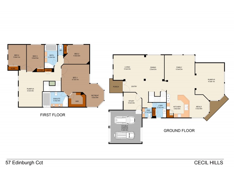 57 Edinburgh Circuit, Cecil Hills NSW 2171 Floorplan