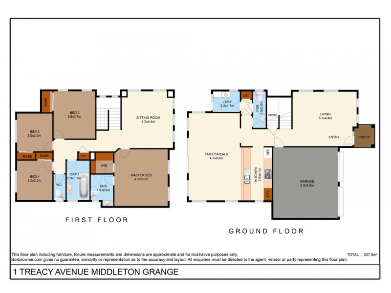 1 Treacy Avenue, Middleton Grange NSW 2171 Floorplan