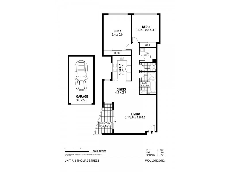 7/3 Thomas Street, Wollongong NSW 2500 Floorplan