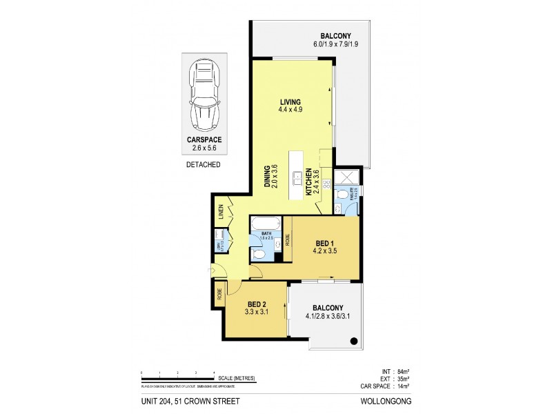 204/51 Crown Street, Wollongong NSW 2500 Floorplan