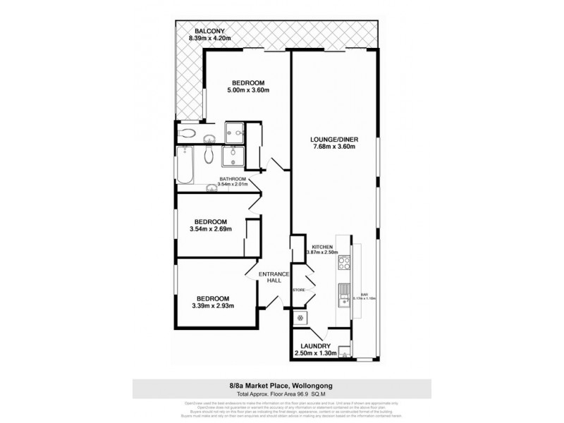 8/8A Market Place, Wollongong NSW 2500 Floorplan