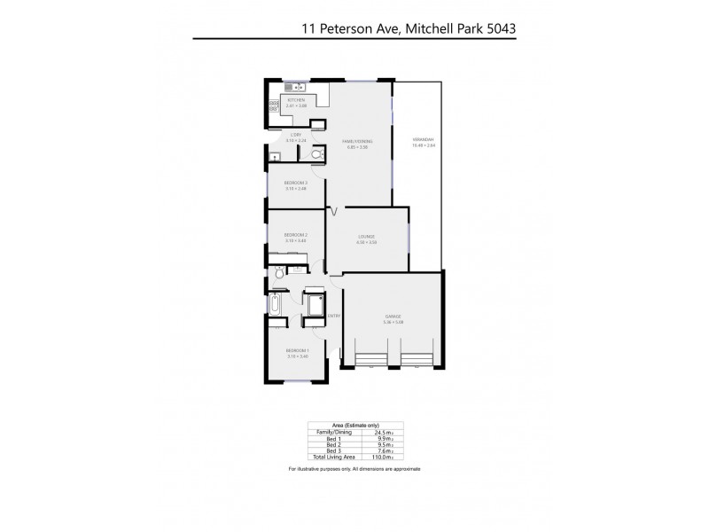 11 Peterson Avenue, Mitchell Park SA 5043 Floorplan