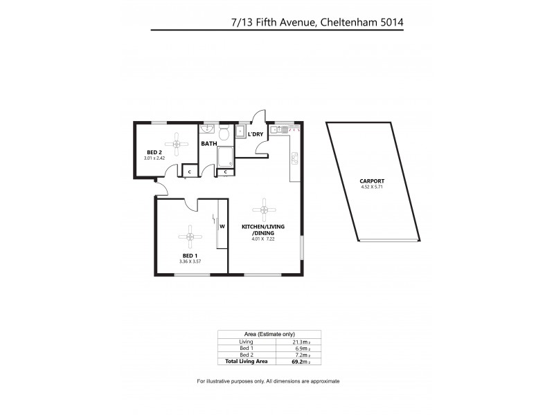 7/13 Fifth Avenue, Cheltenham SA 5014 Floorplan