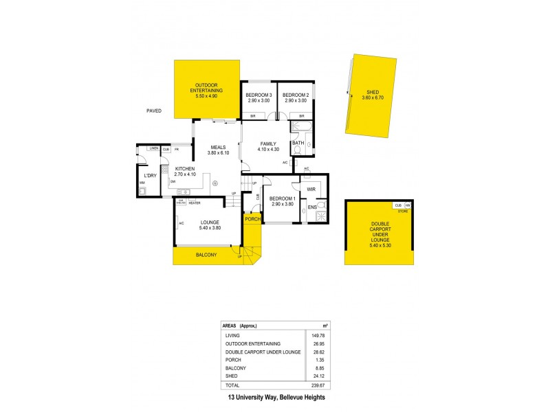 13 University Way, Bellevue Heights SA 5050 Floorplan