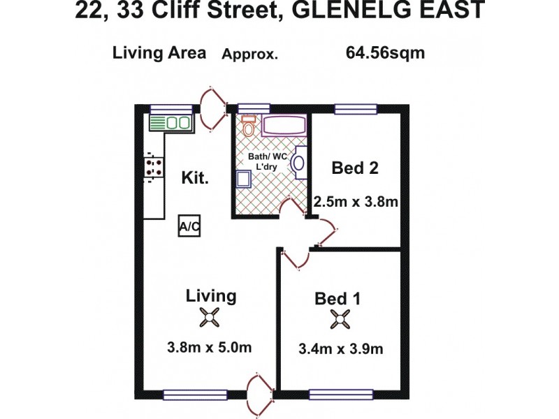 22/33 Cliff St, Glenelg East SA 5045 Floorplan