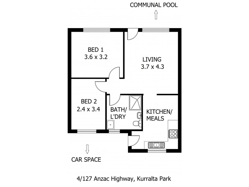 4/127 Anzac Highway, Kurralta Park SA 5037 Floorplan