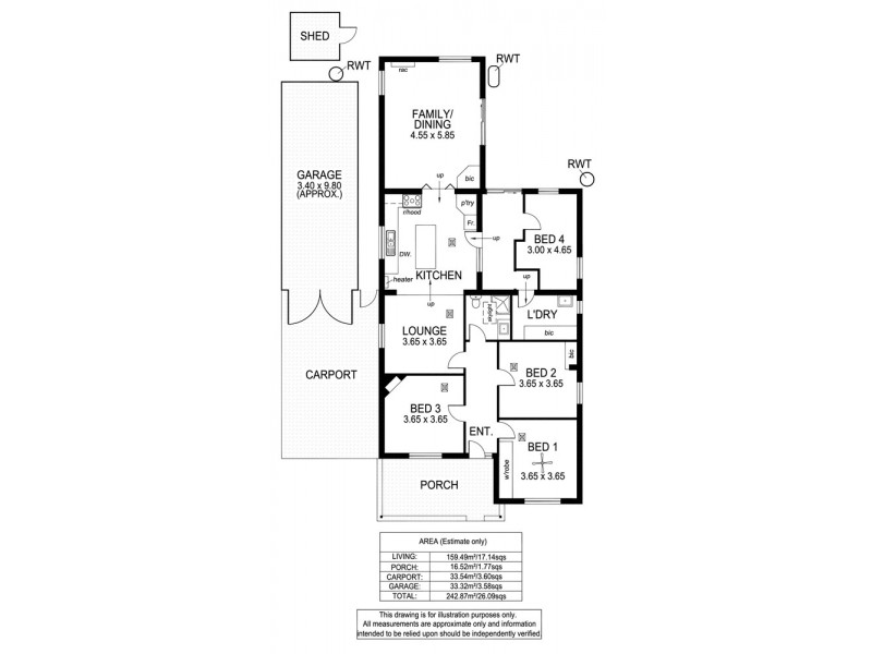 15 Stuart Road, South Plympton SA 5038 Floorplan