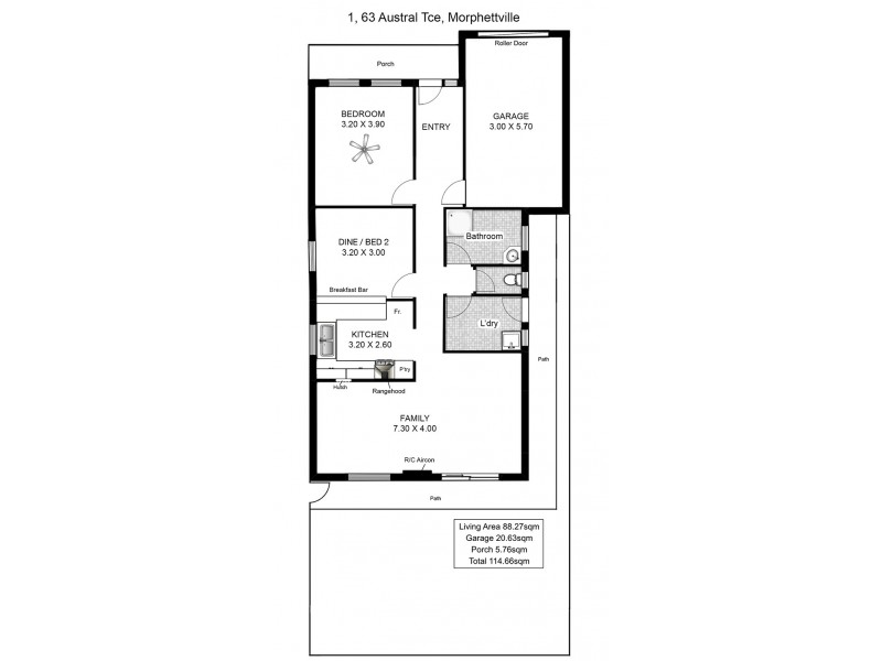 1/63 Austral Terrace, Morphettville SA 5043 Floorplan