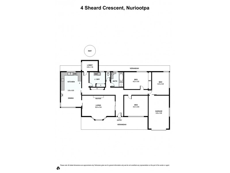 4 Sheard Crescent, Nuriootpa SA 5355 Floorplan