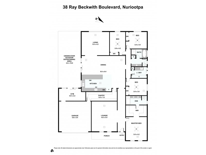 38 Ray Beckwith Boulevard, Nuriootpa SA 5355 Floorplan