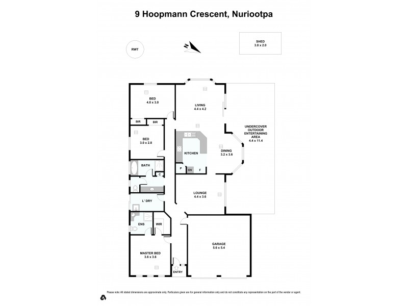 9 Hoopmann Crescent, Nuriootpa SA 5355 Floorplan