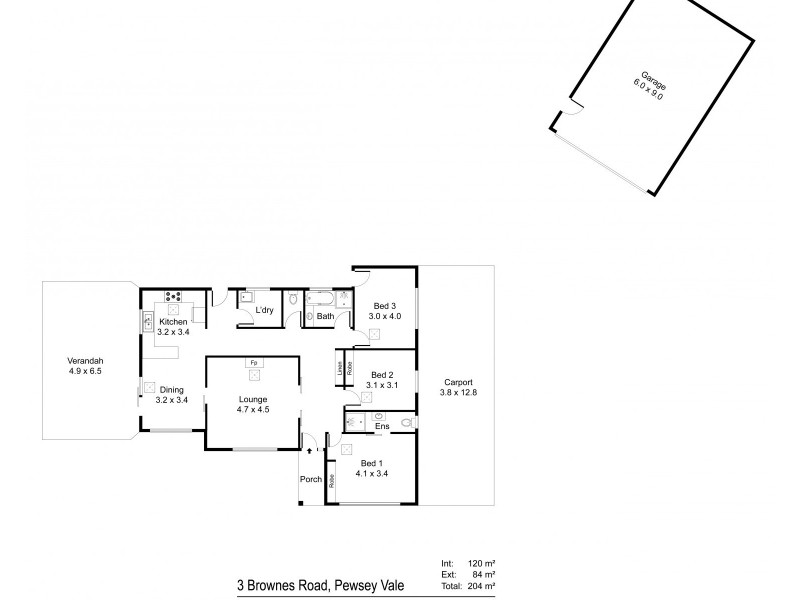 3 Brownes Road, Pewsey Vale SA 5351 Floorplan