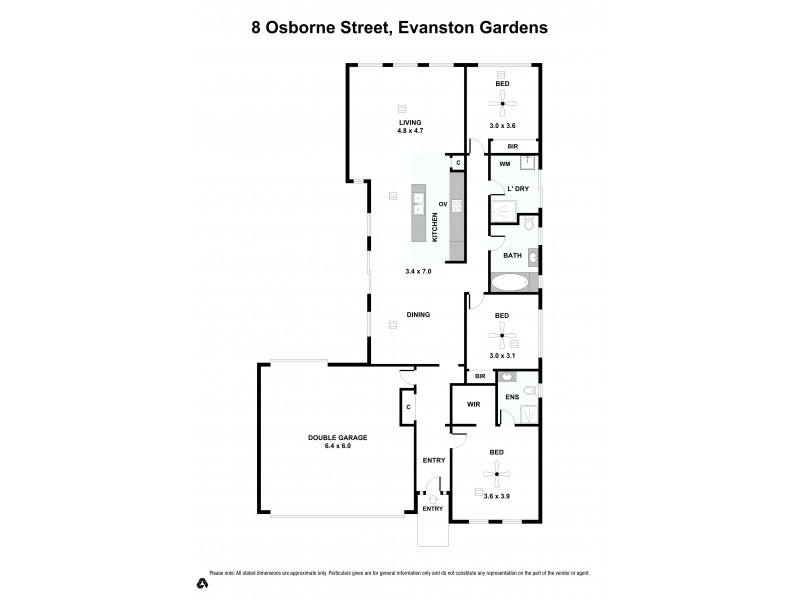 8 Osborne Street, Evanston Gardens SA 5116 Floorplan