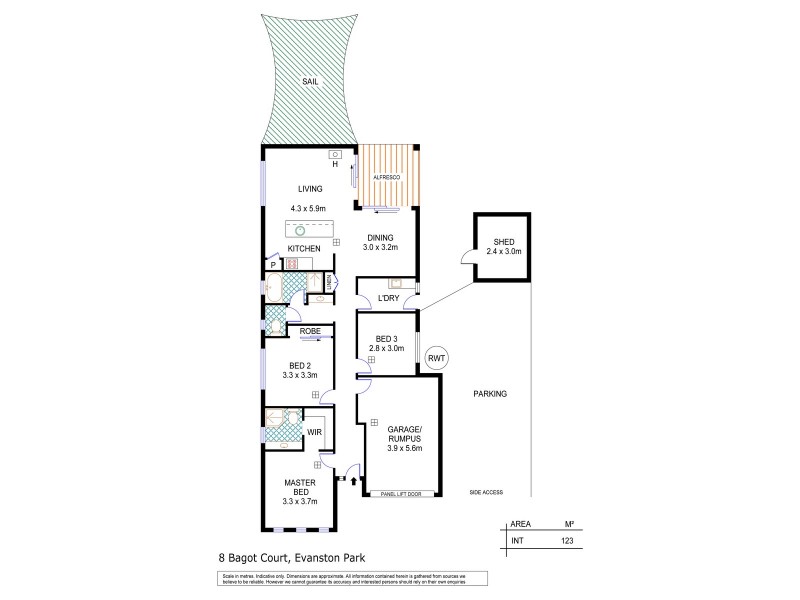 8 Bagot Court, Evanston Park SA 5116 Floorplan