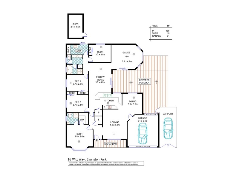 16 Witt Way, Evanston Park SA 5116 Floorplan