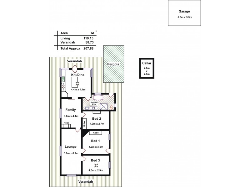 14 King Street, Lyndoch SA 5351 Floorplan