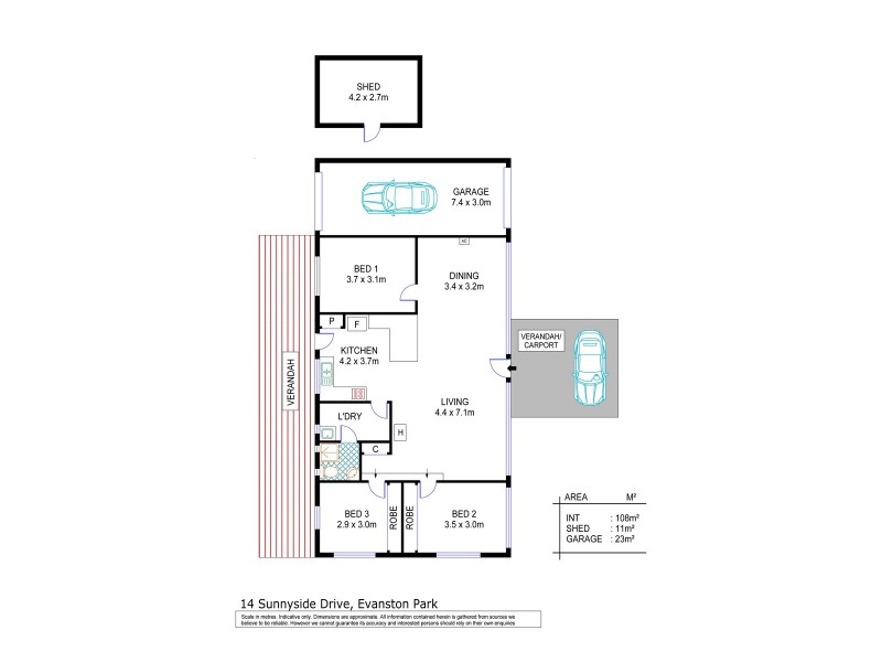 14 Sunnyside Drive, Evanston Park SA 5116 Floorplan