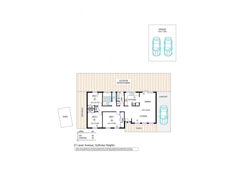 27 Laver Avenue, Gulfview Heights SA 5096 Floorplan