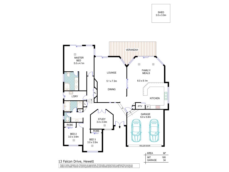 13 Falcon Drive, Hewett SA 5118 Floorplan
