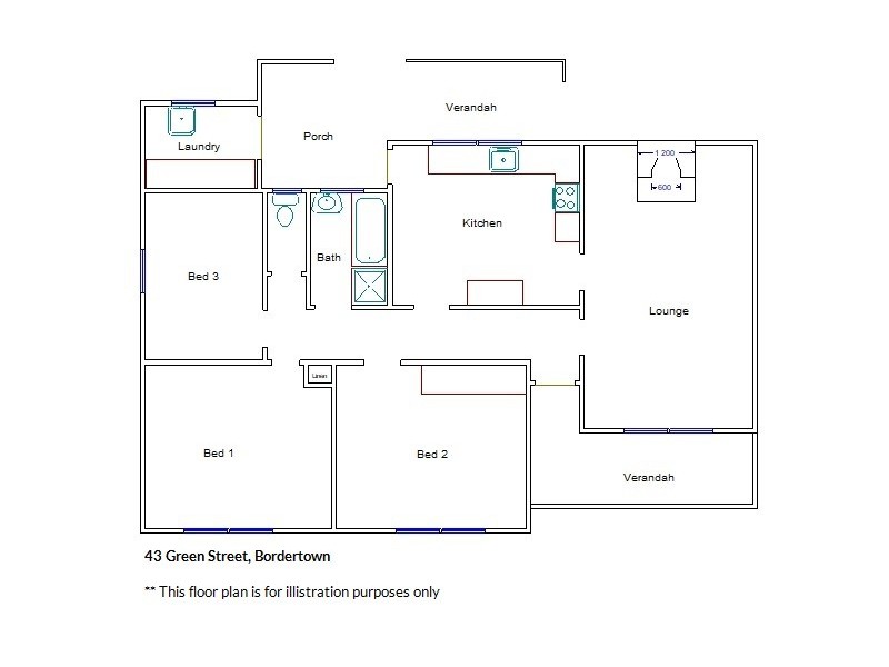 43 Green Street, Bordertown SA 5268 Floorplan