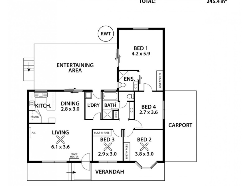 2 Fielding Road, Bridgewater SA 5155 Floorplan