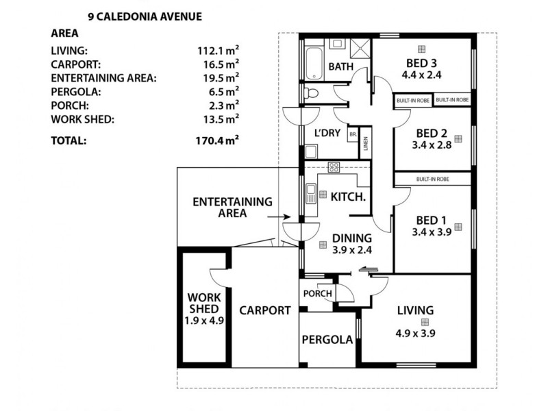 9 Caledonia Avenue, Woodside SA 5244 Floorplan