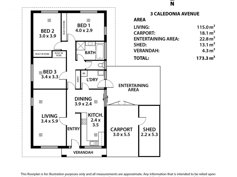 3 Caledonia Avenue, Woodside SA 5244 Floorplan