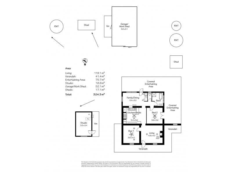 54 Murray Street, Caloote SA 5254 Floorplan