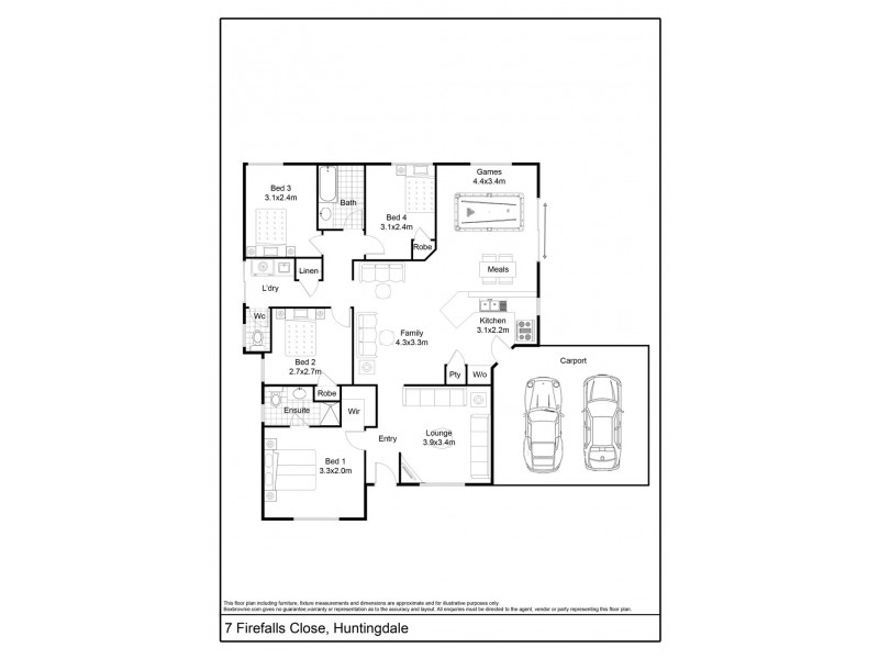7 Firefalls Close, Huntingdale WA 6110 Floorplan