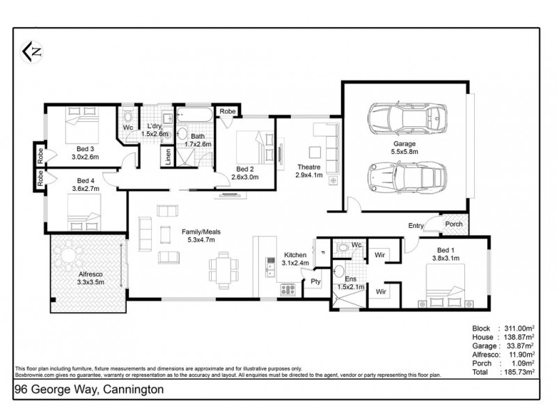 96 George Way, Cannington WA 6107 Floorplan