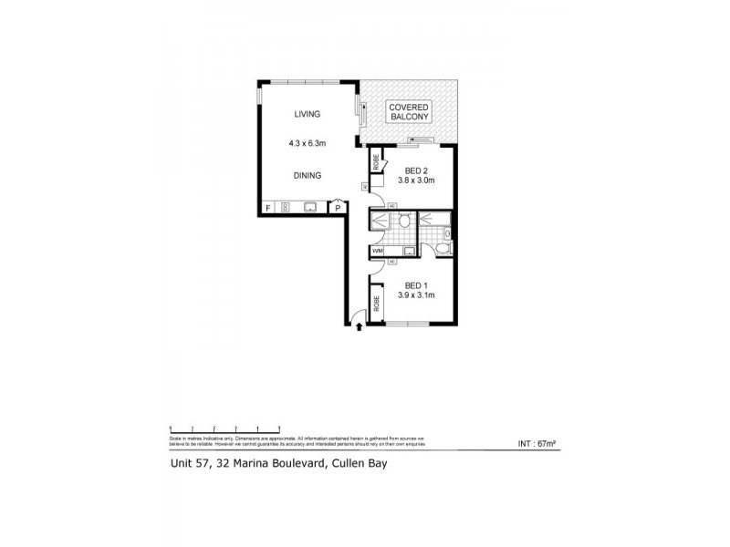 57/32 Marina Boulevard, Cullen Bay NT 0820 Floorplan