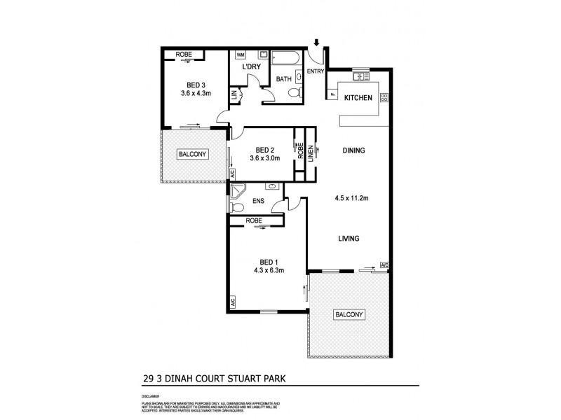 29/3 Dinah Court, Stuart Park NT 0820 Floorplan