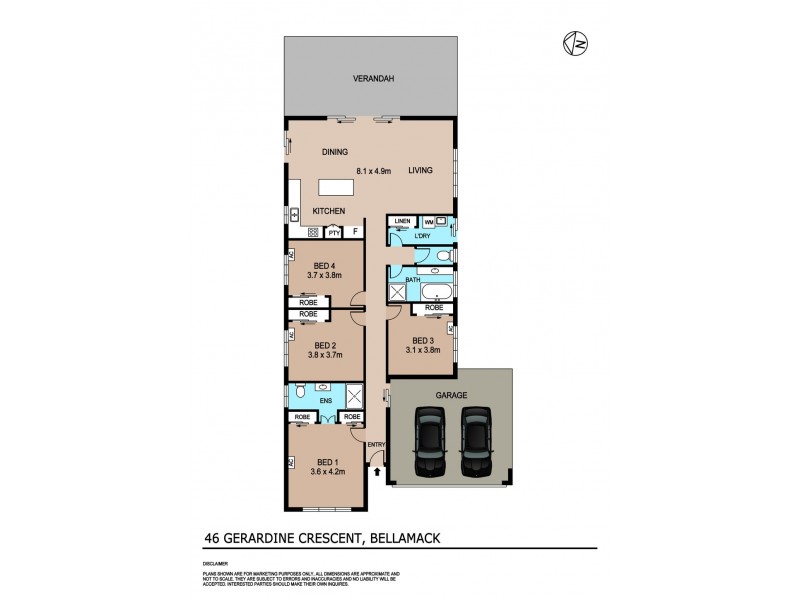 46 Gerardine Crescent, Bellamack NT 0832 Floorplan
