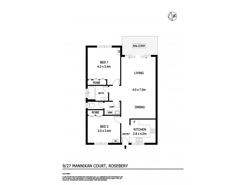 9/27 Mannikan Court, Bakewell NT 0832 Floorplan
