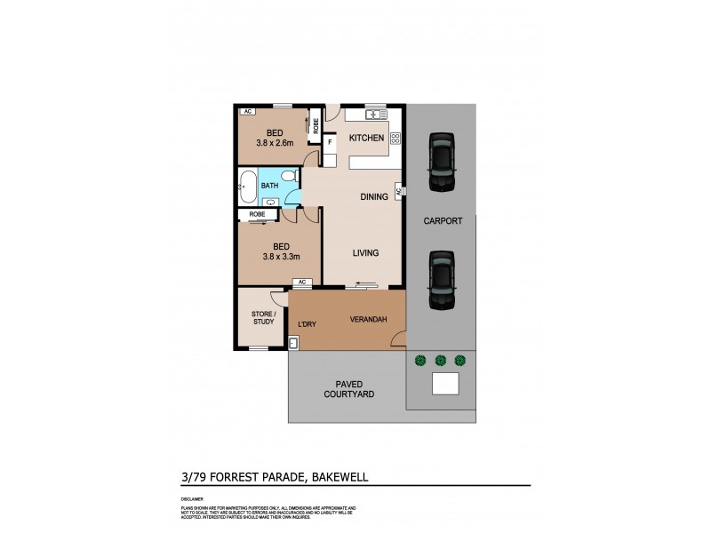 3/79 Forrest Parade, Bakewell NT 0832 Floorplan