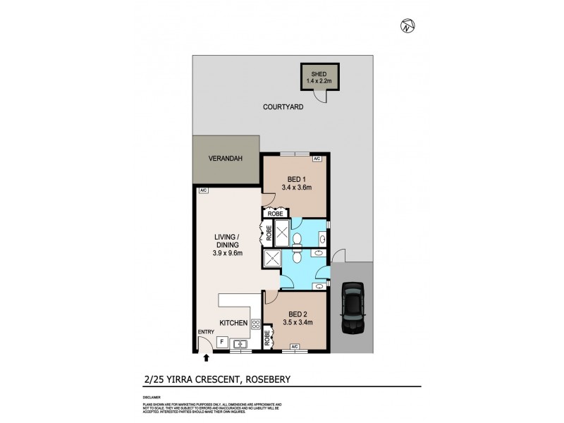 2/25 Yirra Crescent, Rosebery NT 0832 Floorplan