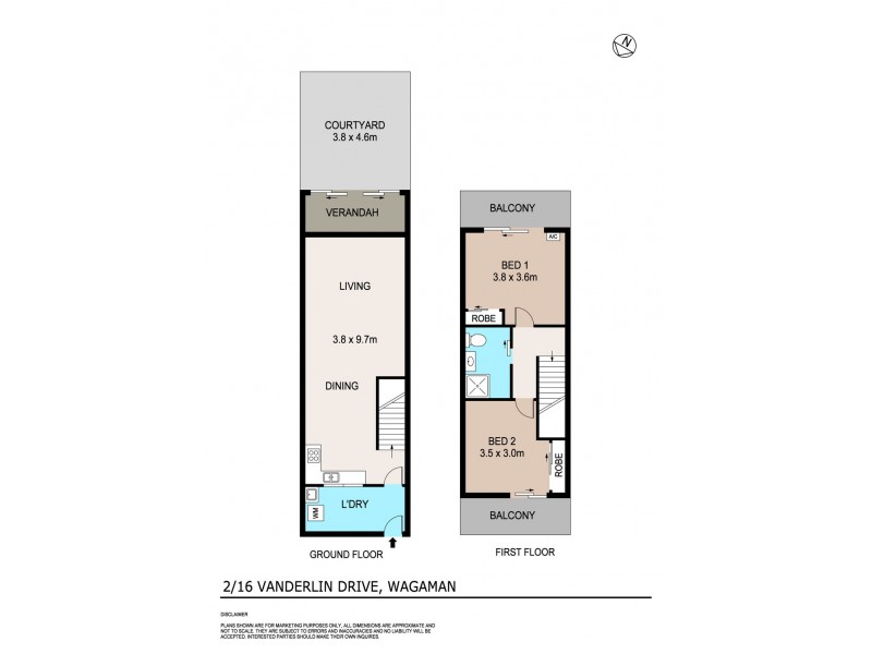 2/16 Vanderlin Drive, Wagaman NT 0810 Floorplan