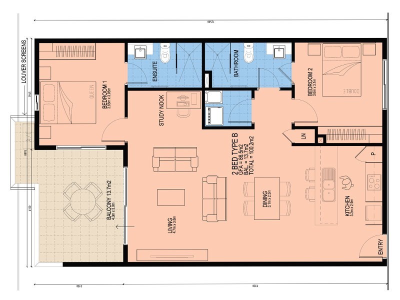213/15 Musgrave Crescent, Coconut Grove NT 0810 Floorplan