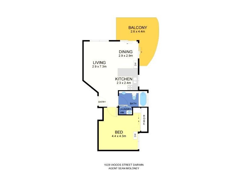 16/28 Woods Street, Darwin NT 0800 Floorplan