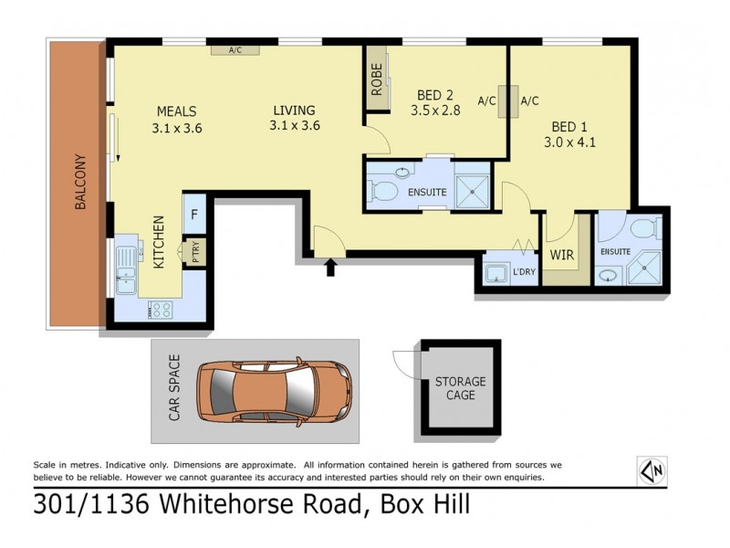 301/1136 Whitehorse Road, Box Hill VIC 3128 Floorplan