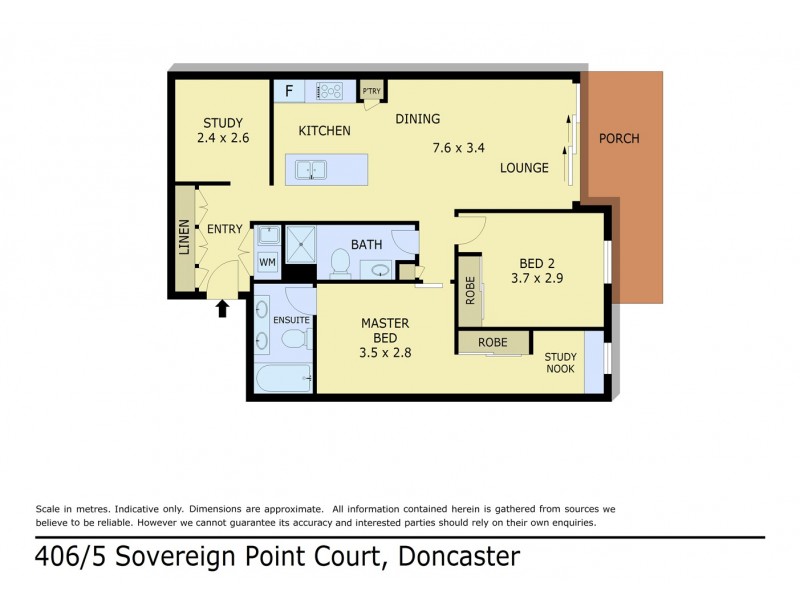 406/5 Sovereign Point Court, Doncaster VIC 3108 Floorplan