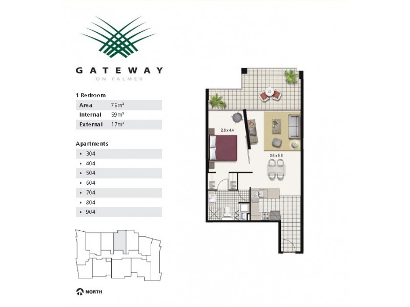 604/2 Dibbs Street, South Townsville QLD 4810 Floorplan
