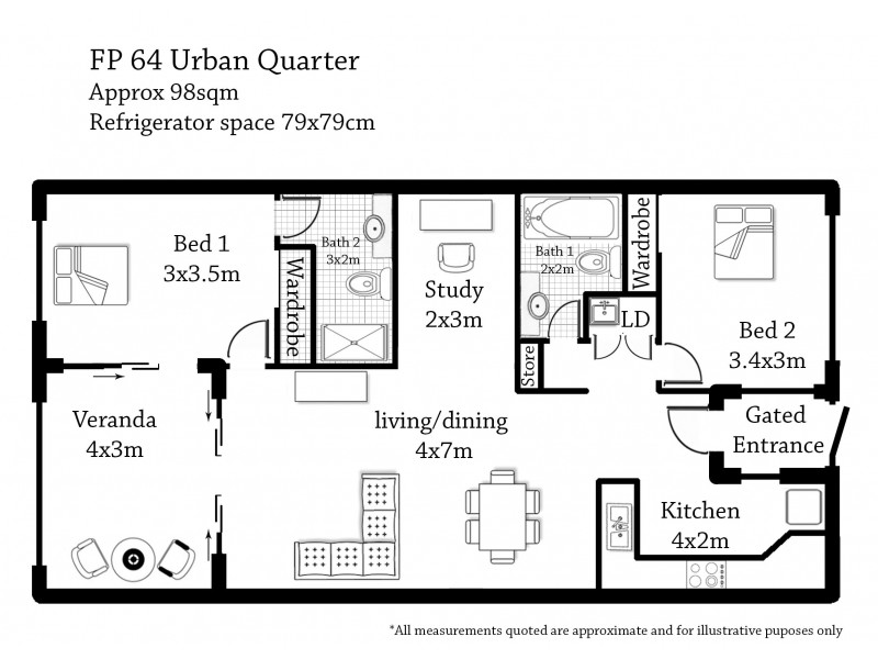 63/11-17 Stanley Street, Townsville City QLD 4810 Floorplan