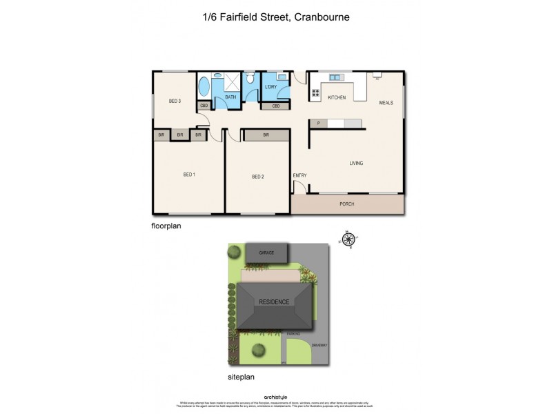 1/6 Fairfield Street, Cranbourne VIC 3977 Floorplan