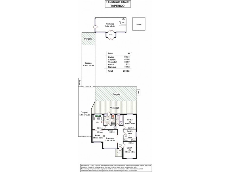 3 Gertrude Street, Taperoo SA 5017 Floorplan