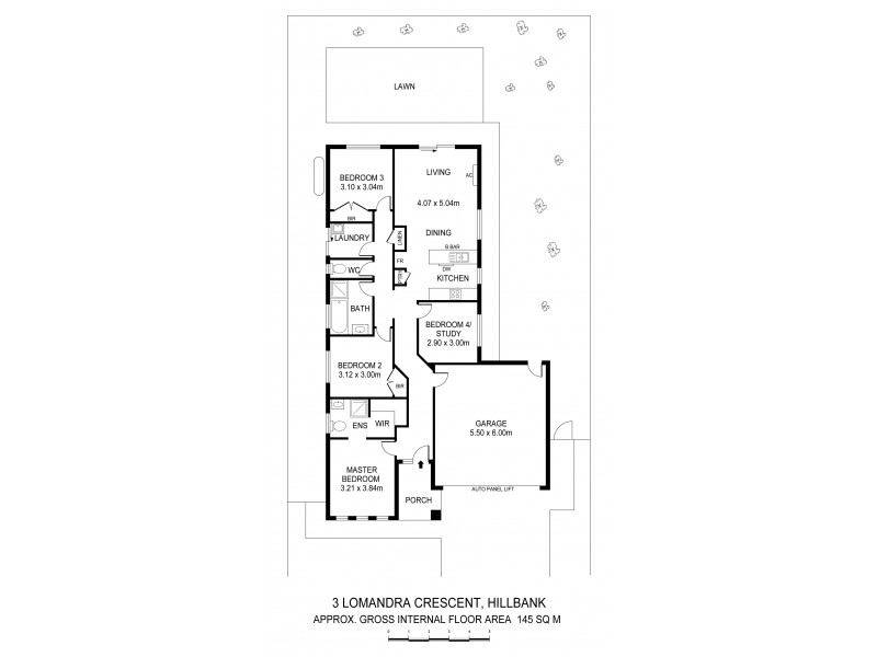 3 Lomandra Crescent, Hillbank SA 5112 Floorplan