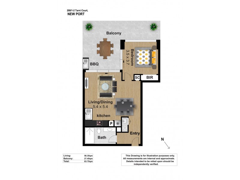 208/1-2 Tarni Court, New Port SA 5015 Floorplan