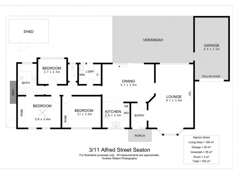 3/11 Alfred Avenue, Seaton SA 5023 Floorplan
